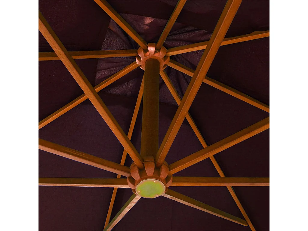 Gryndis  Zweefparasol met paal 3x3 m massief vurenhout bordeauxrood