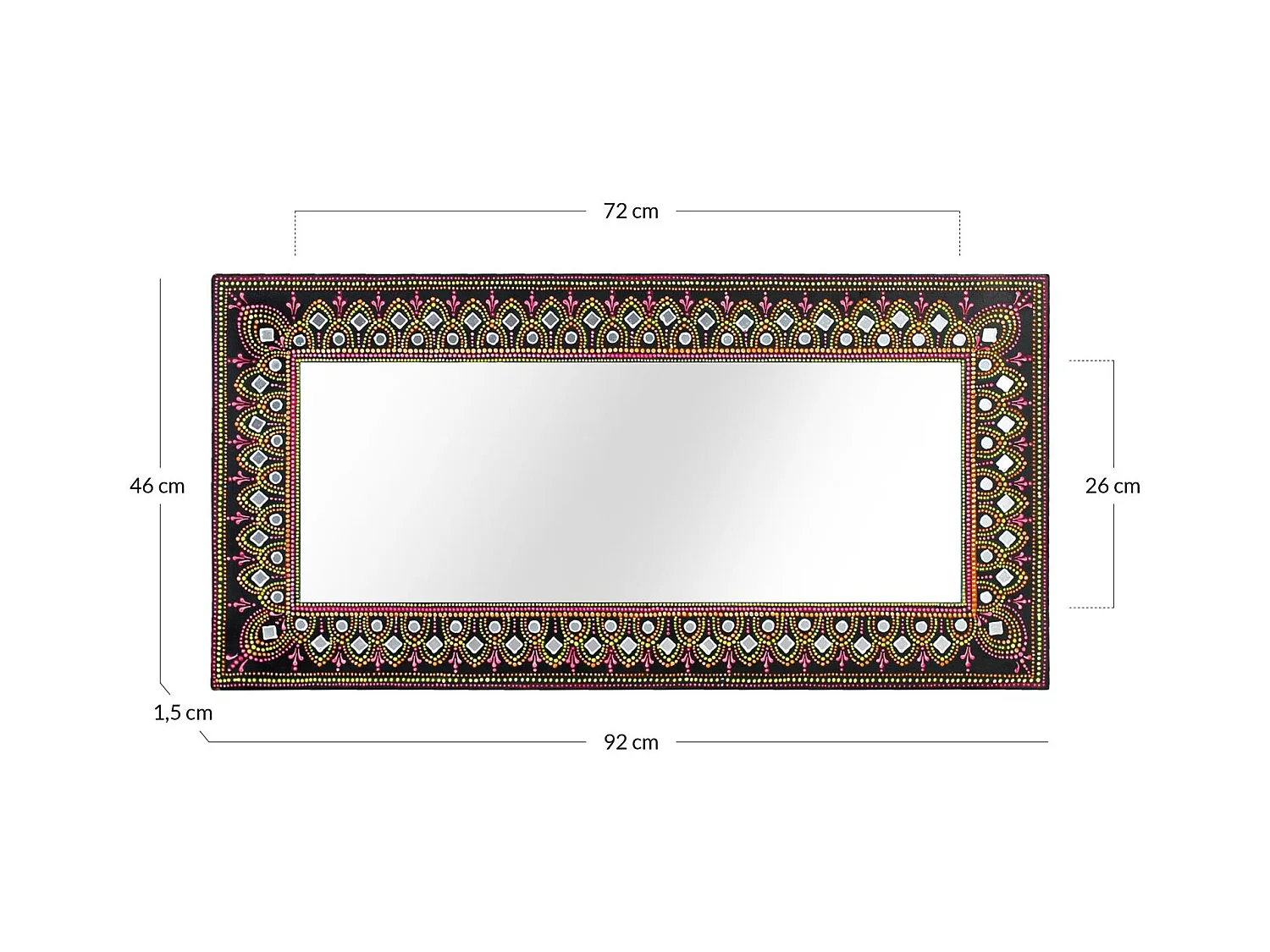 Miroir en MDF avec orientation horizontale et verticale