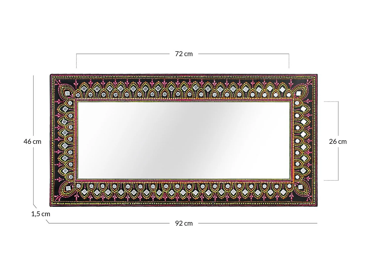 Miroir en MDF avec orientation horizontale et verticale