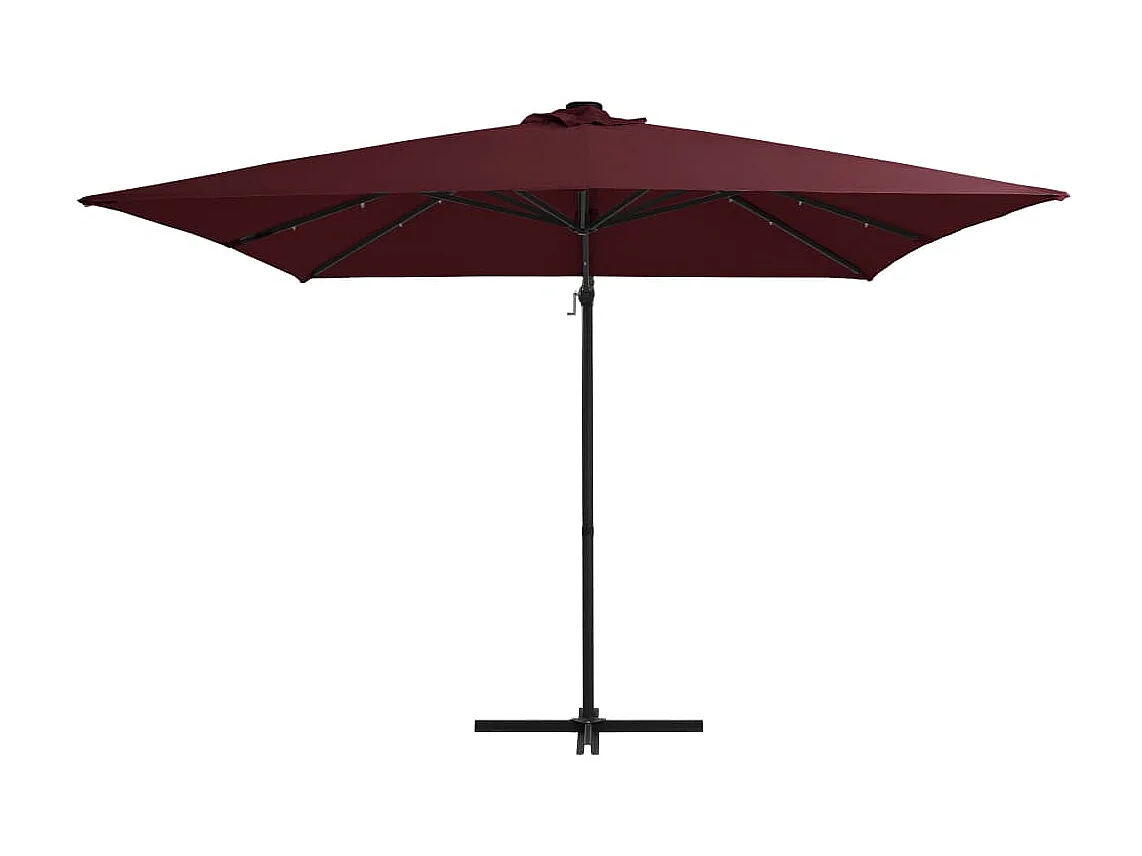 Xyral  Parasol de jardin en porte-à-faux lumières LED rouge bordeaux