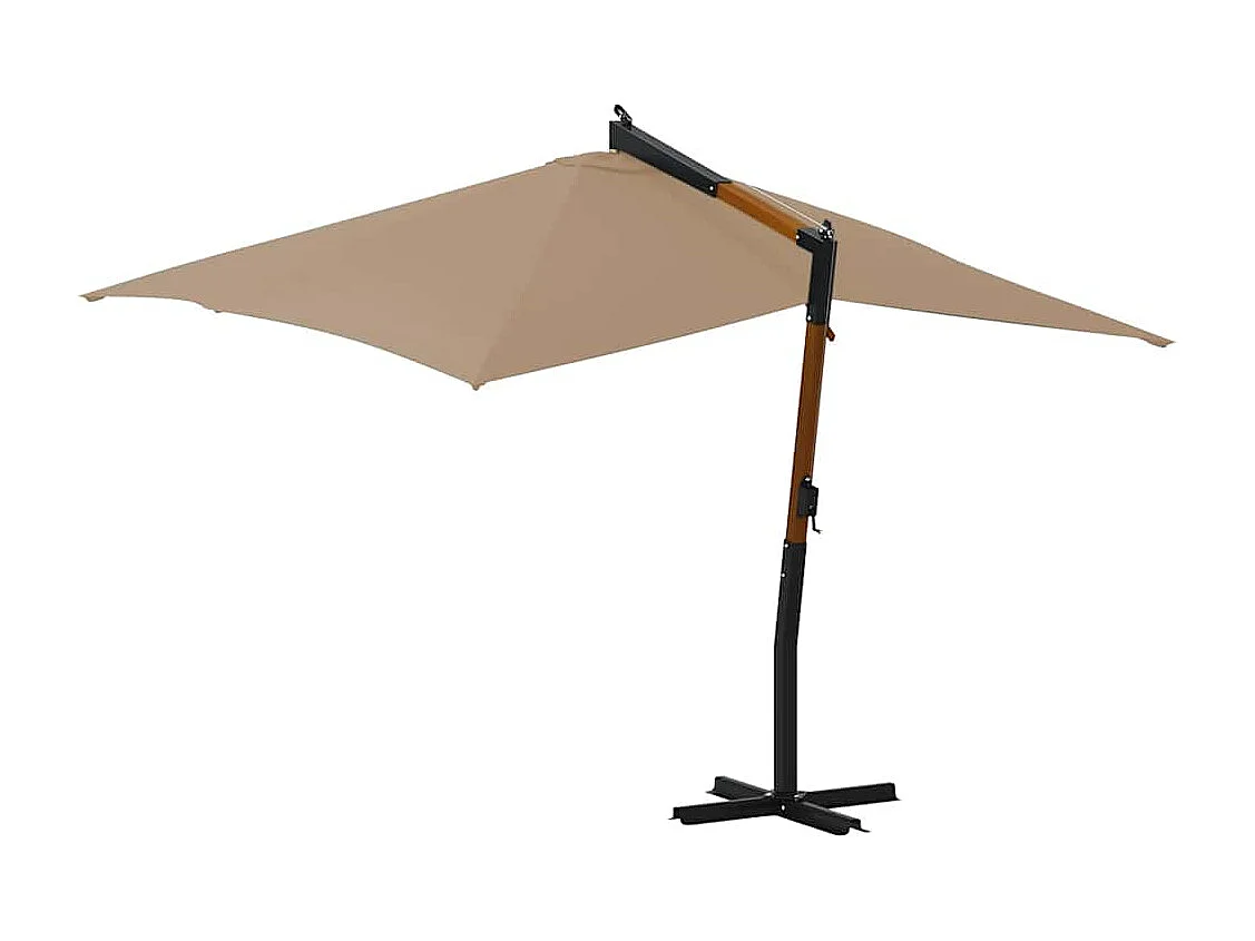 Tjerka  Zweefparasol met houten paal 400x300 cm taupe