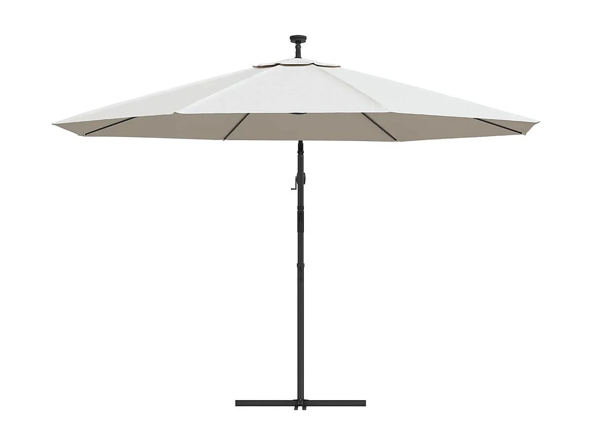 Carrickboy  Parasol de jardin en porte-à-feux et lumières LED mât en métal