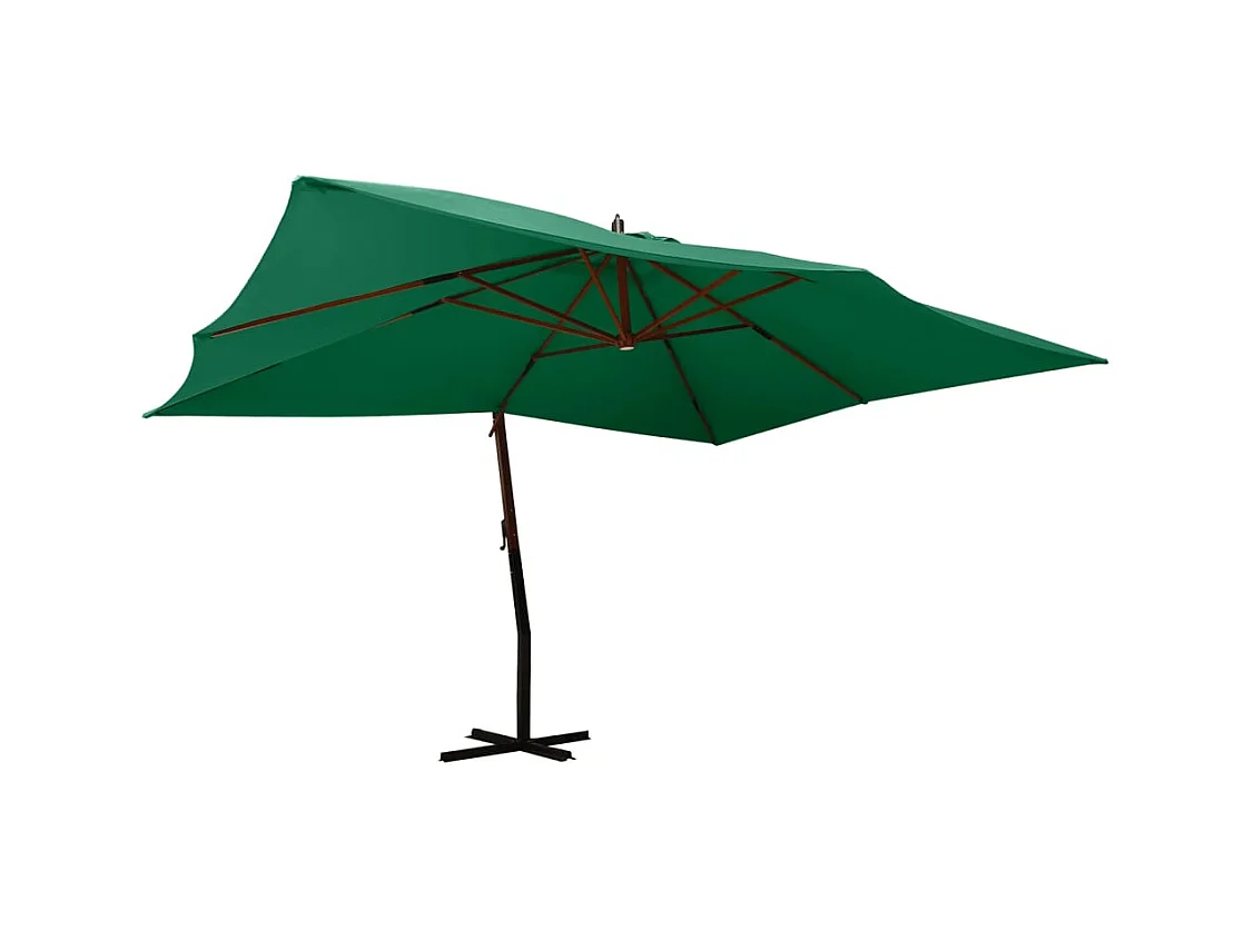 Tjerka  Zweefparasol met houten paal 400x300 cm groen