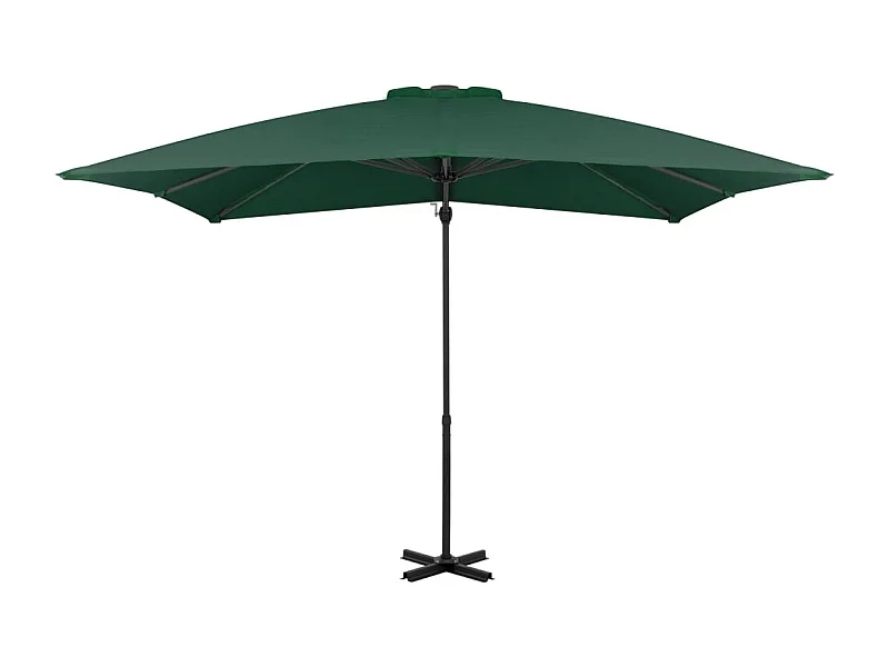 Liège  Parasol de jardin en porte-à-faux et poteau en aluminium vert