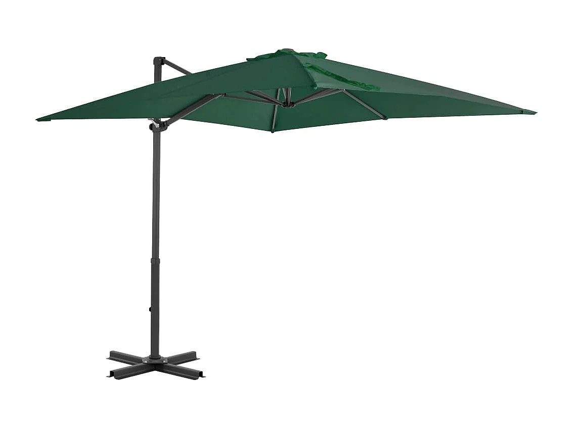 Liège  Parasol de jardin en porte-à-faux et poteau en aluminium vert