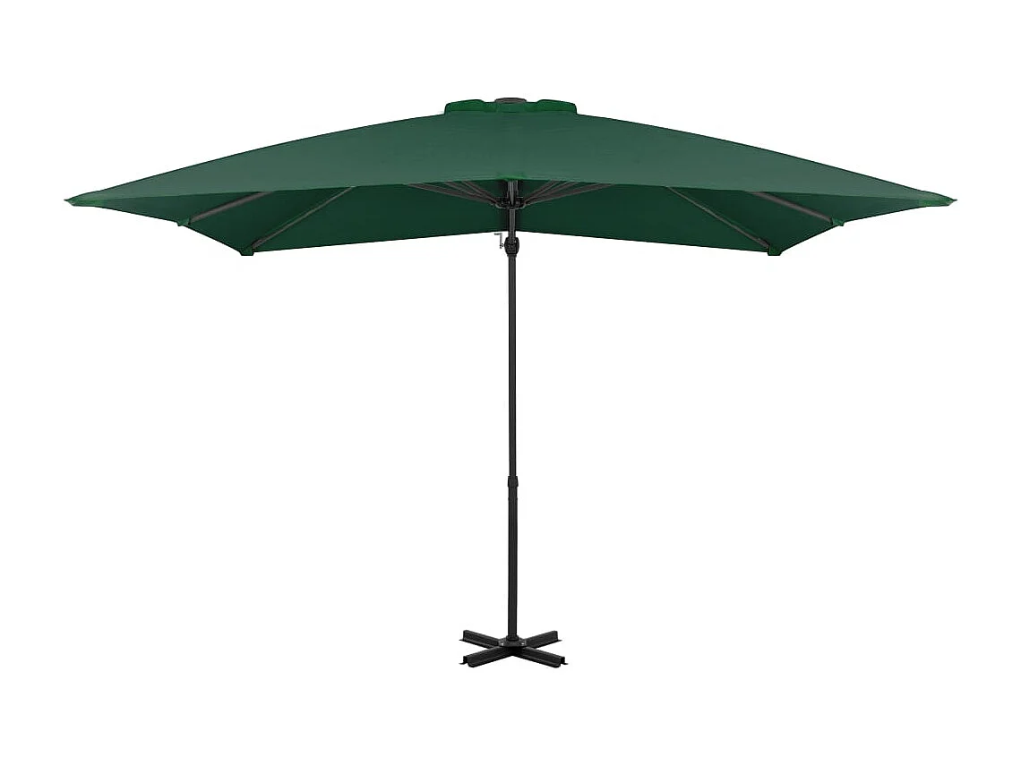 Liège  Parasol de jardin en porte-à-faux et poteau en aluminium vert