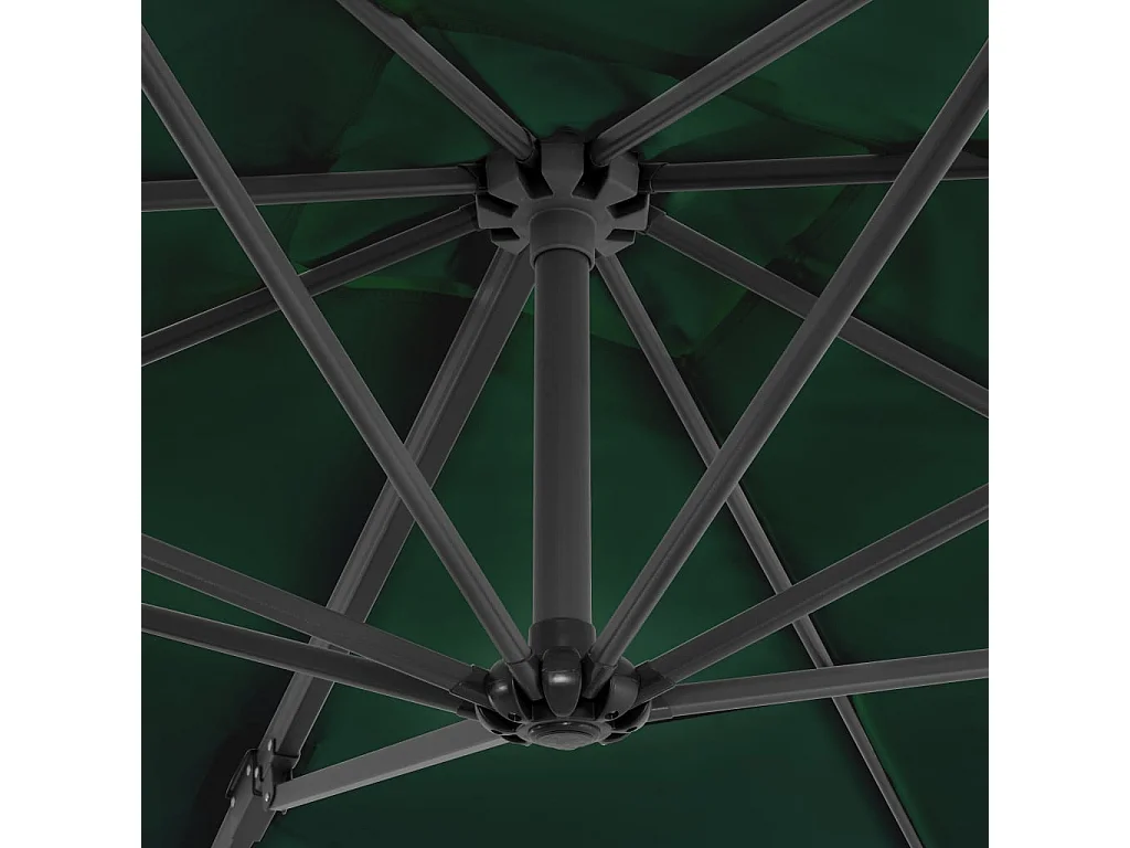 Liège  Parasol de jardin en porte-à-faux et poteau en aluminium vert