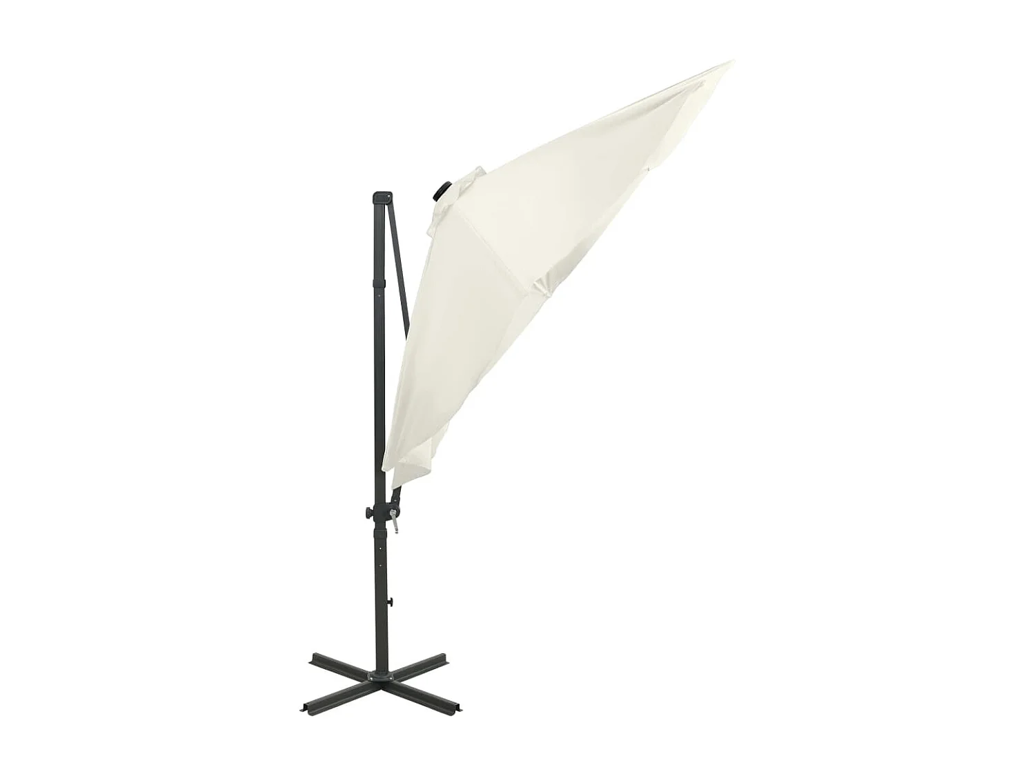 Remko  Zweefparasol met paal en LED-verlichting 300 cm zandkleurig
