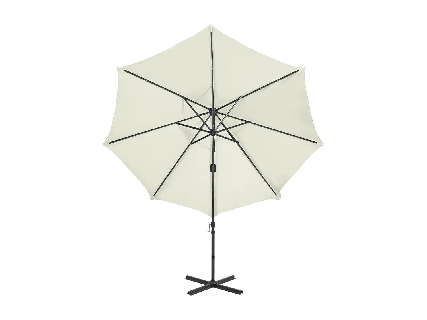 Remko  Zweefparasol met paal en LED-verlichting 300 cm zandkleurig