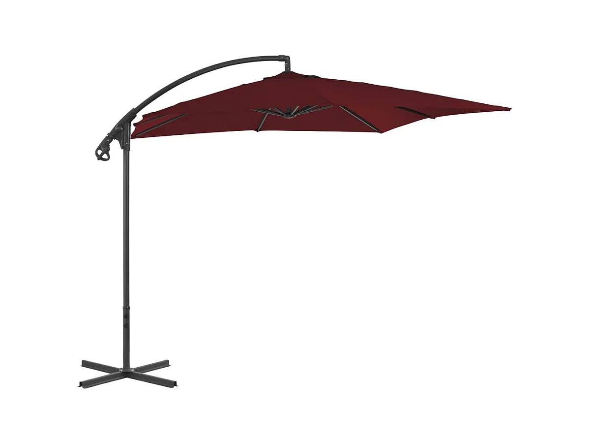 Sondre  Sombrilla jardín voladiza palo de acero vino tinto 250x250 cm