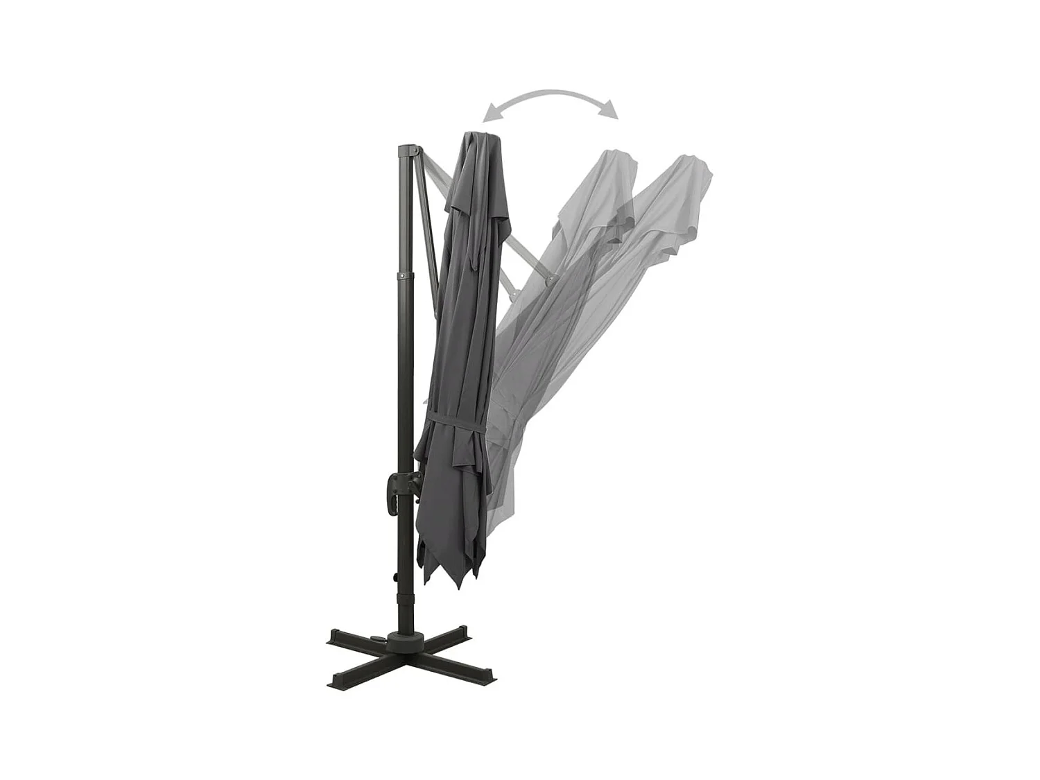 Zuienkerke  Parasol de jardin en porte-à-faux avec double toit anthracite