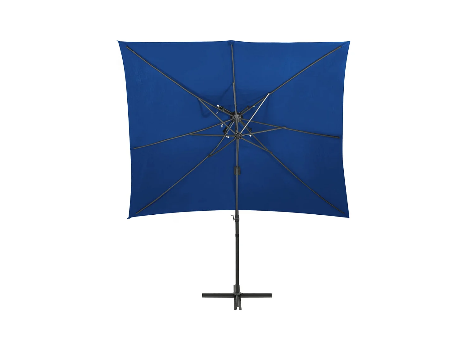 Fahriye  Parasol de jardin en porte-à-faux à double toit bleu azuré
