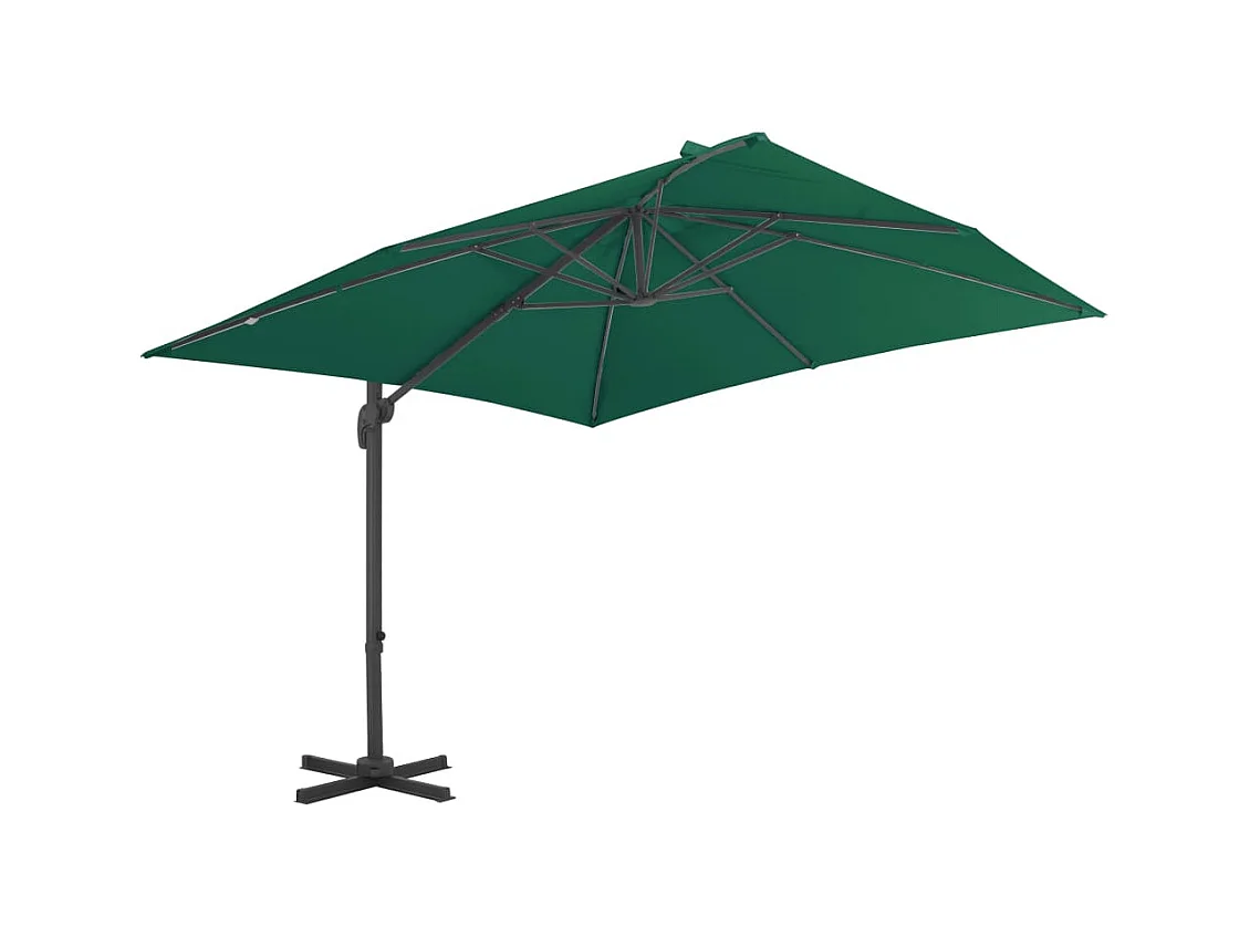 Church Point  Parasol de jardin en porte-à-faux et poteau en aluminium vert