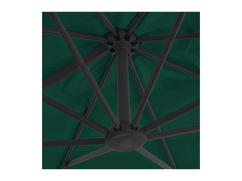 Church Point  Parasol de jardin en porte-à-faux et poteau en aluminium vert
