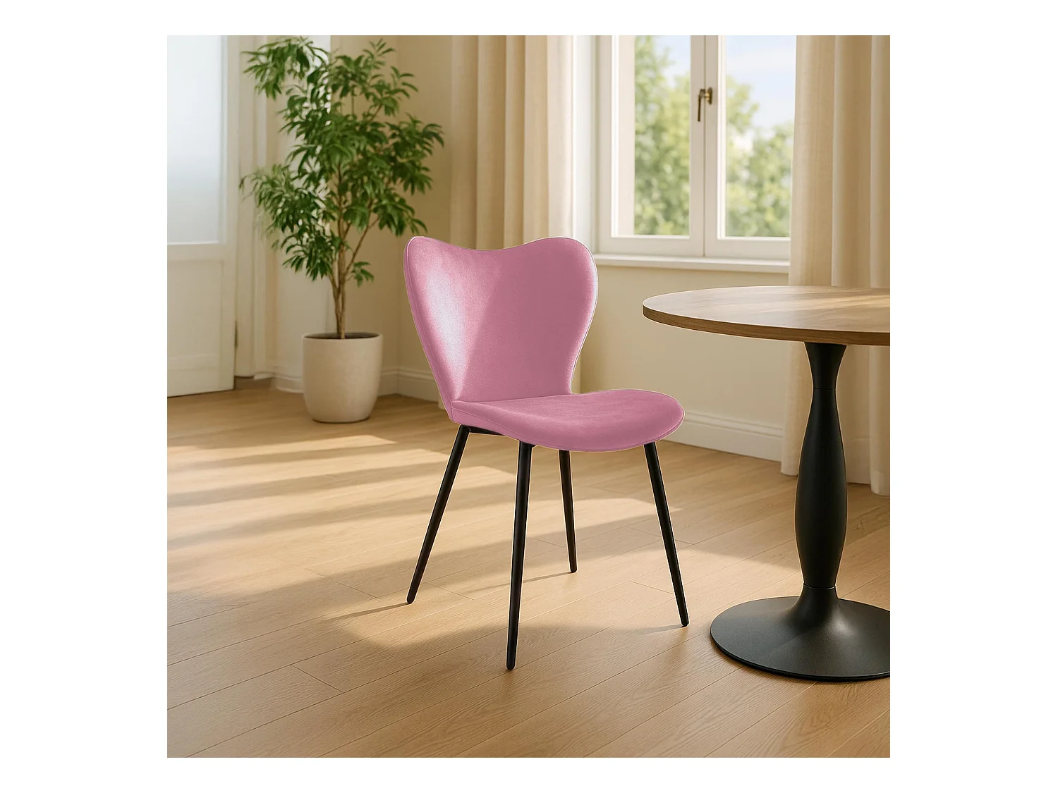 chaise salle à manger - Velours - Rose - Maika