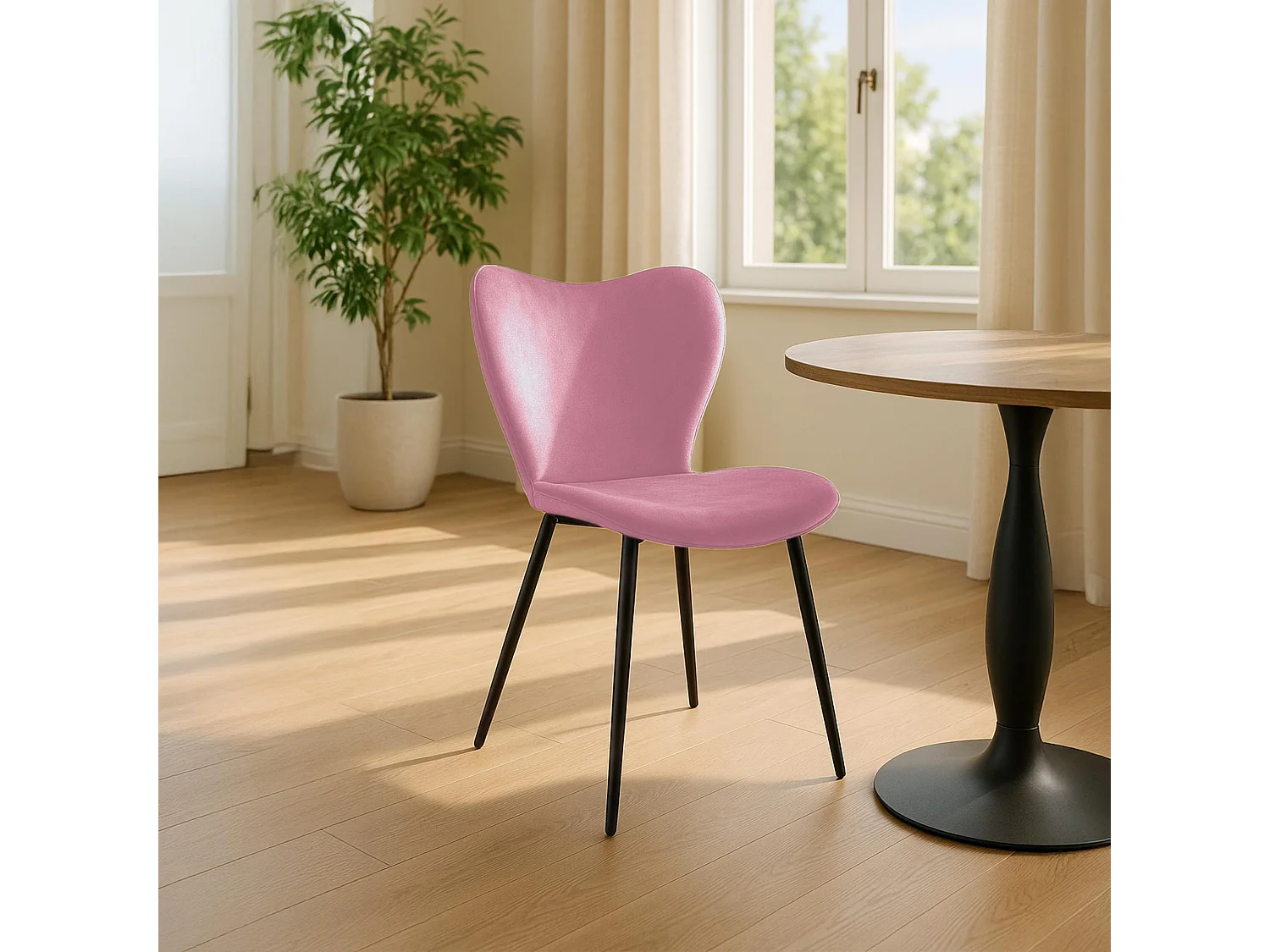 chaise salle à manger - Velours - Rose - Maika