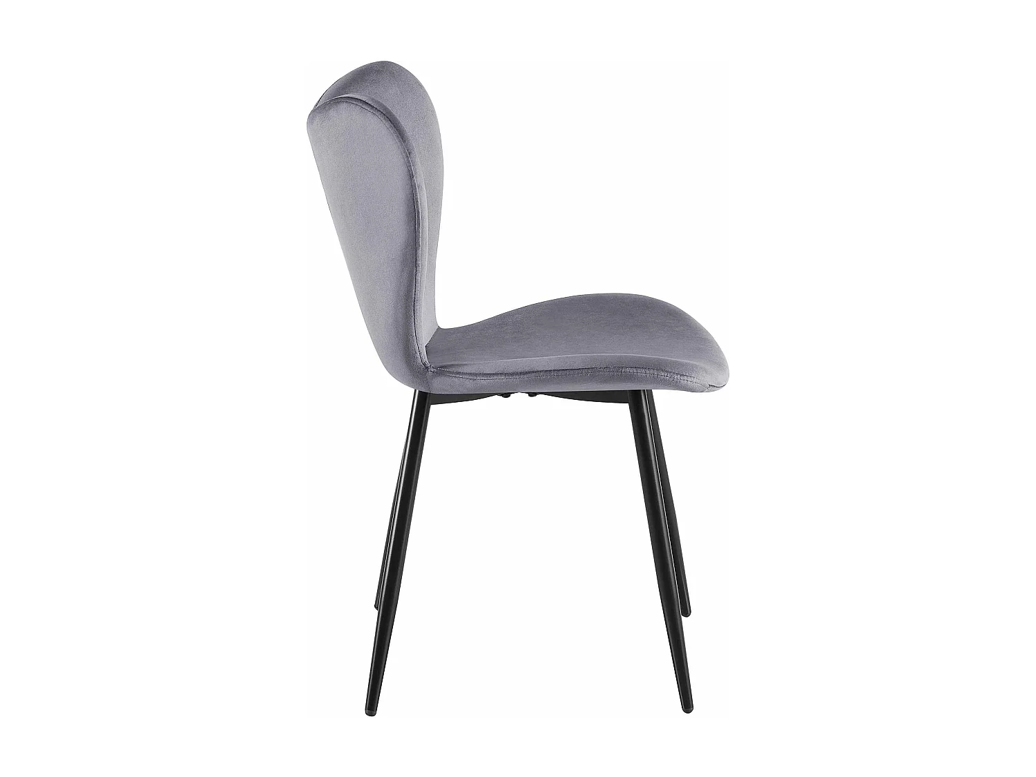 chaise salle à manger - Velours - Gris foncé - Maika