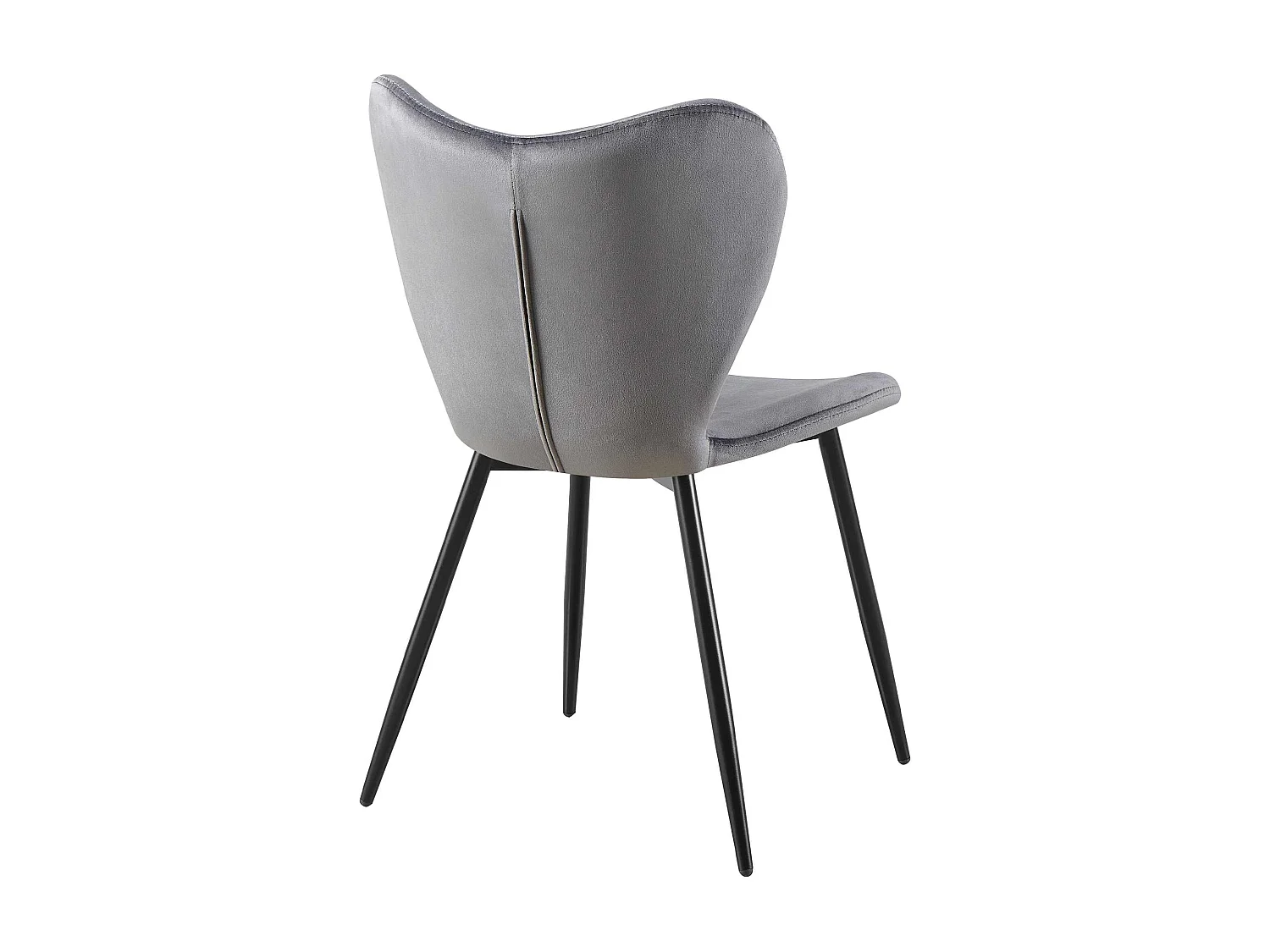 chaise salle à manger - Velours - Gris foncé - Maika