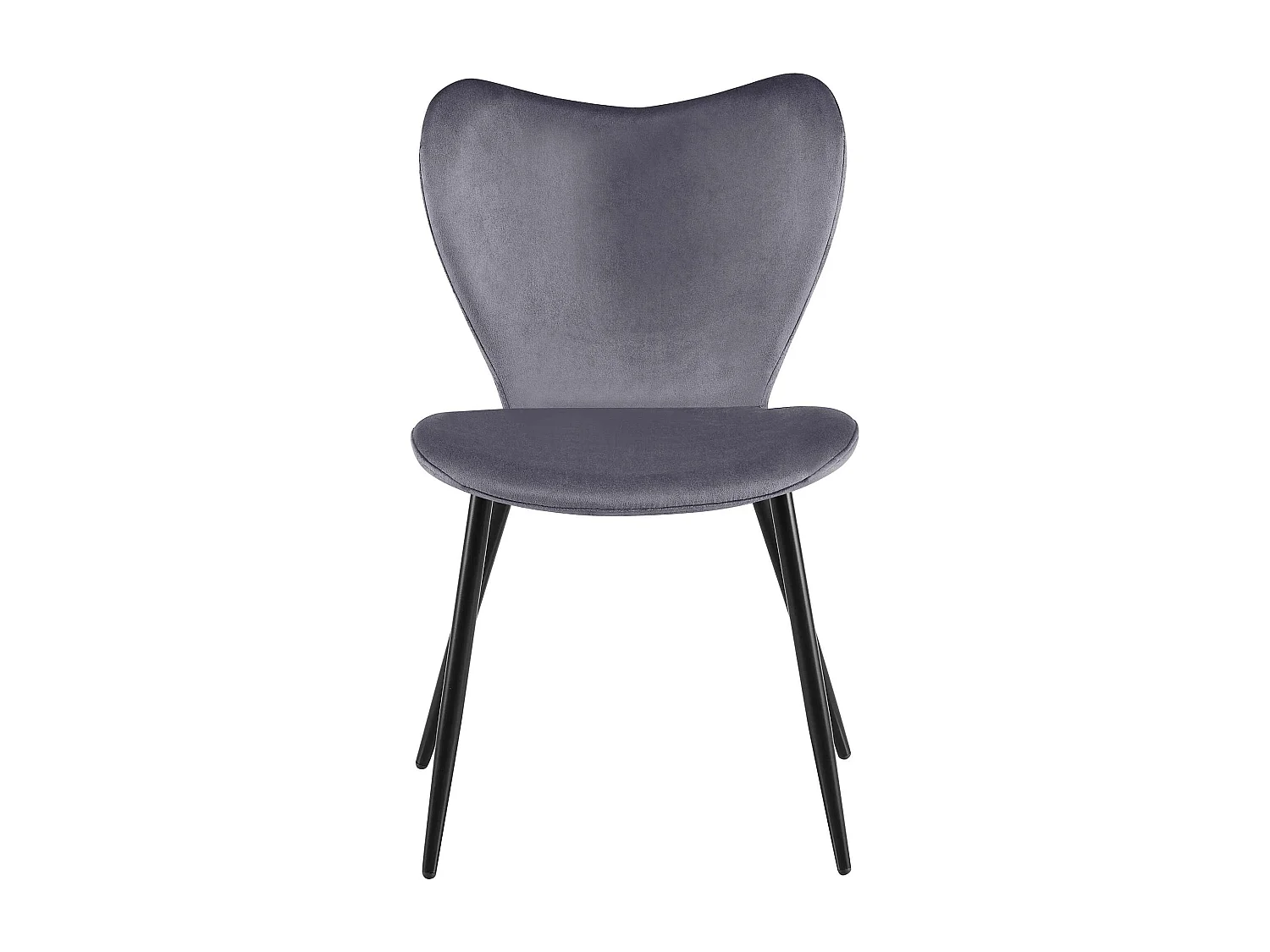 chaise salle à manger - Velours - Gris foncé - Maika