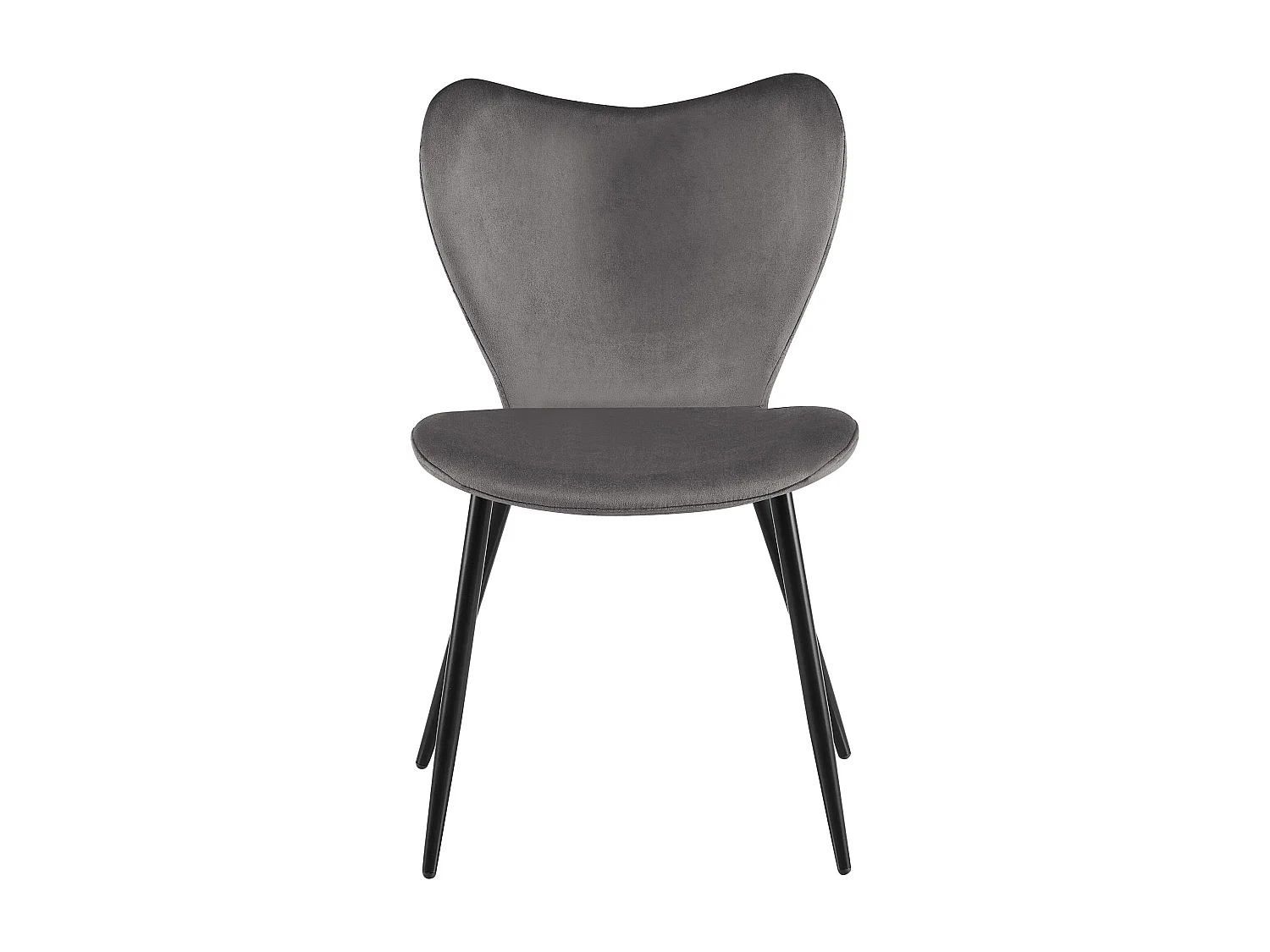 chaise salle à manger - Velours - Gris foncé - Maika