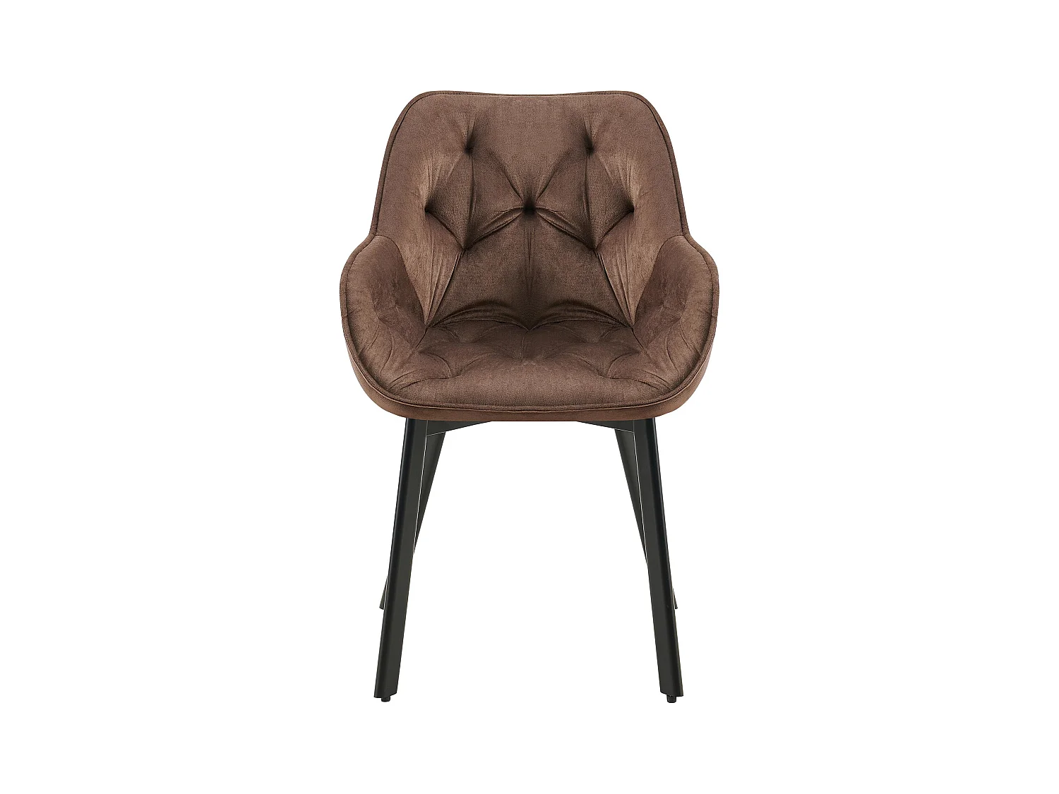 Lot de 2  chaises avec accoudoirs - Velours - Marron - Antigo