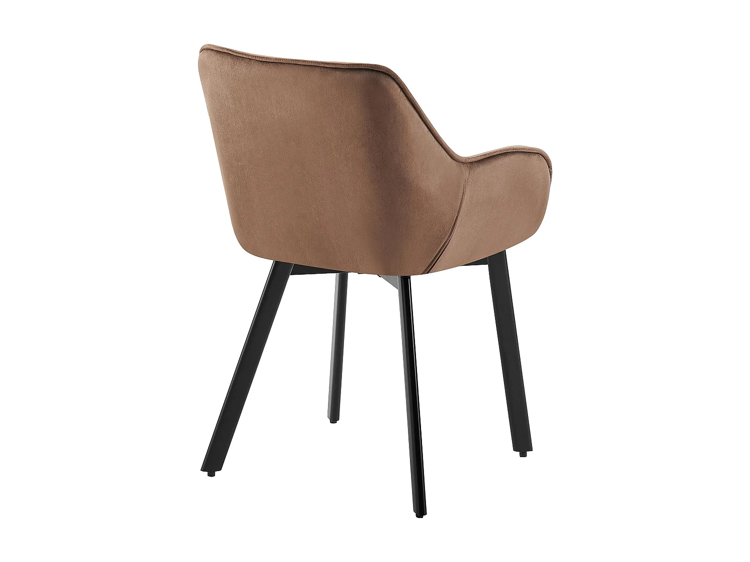 Lot de 2  chaises avec accoudoirs - Velours - Marron - Antigo