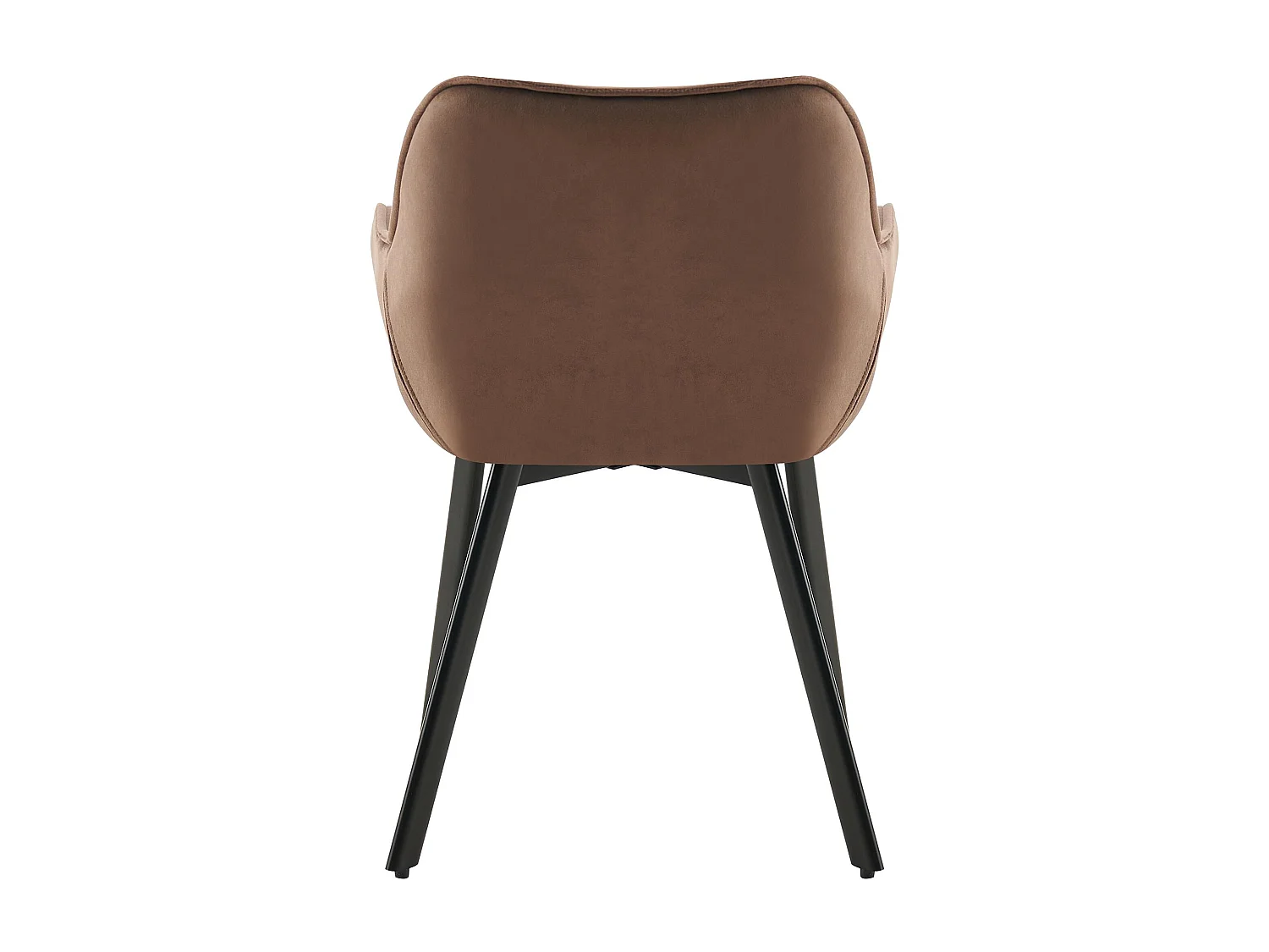 Lot de 2  chaises avec accoudoirs - Velours - Marron - Antigo