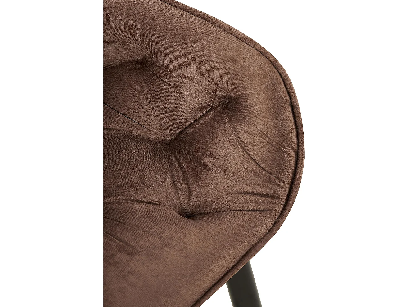 Lot de 2  chaises avec accoudoirs - Velours - Marron - Antigo