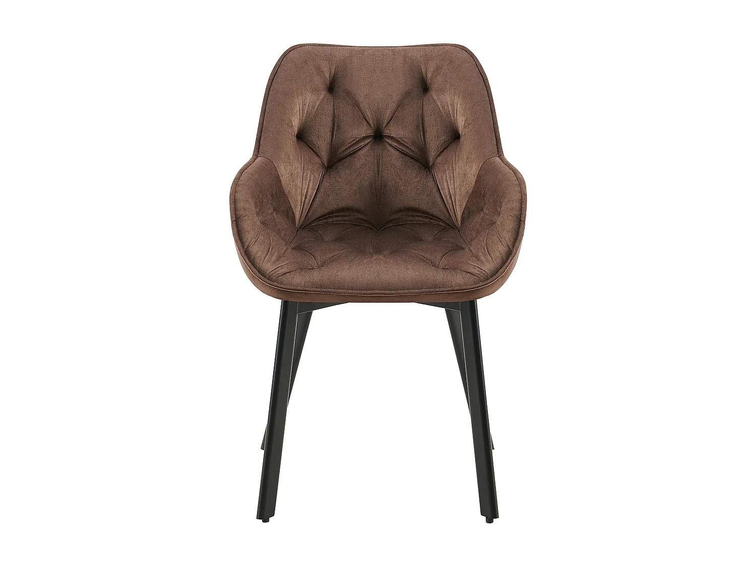 Lot de 2  chaises avec accoudoirs - Velours - Marron - Antigo