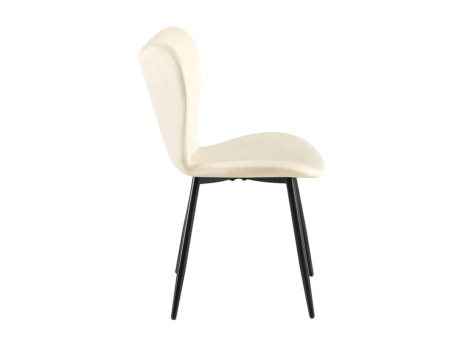 chaise salle à manger - Velours - Crème - Maika