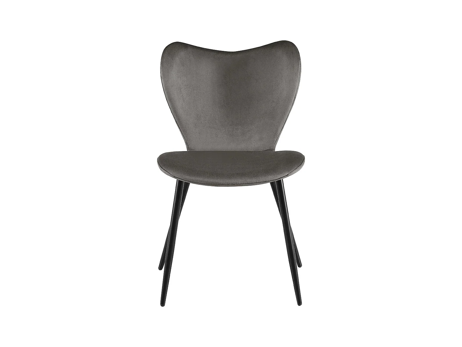 chaise salle à manger - Velours - Anthracite - Maika