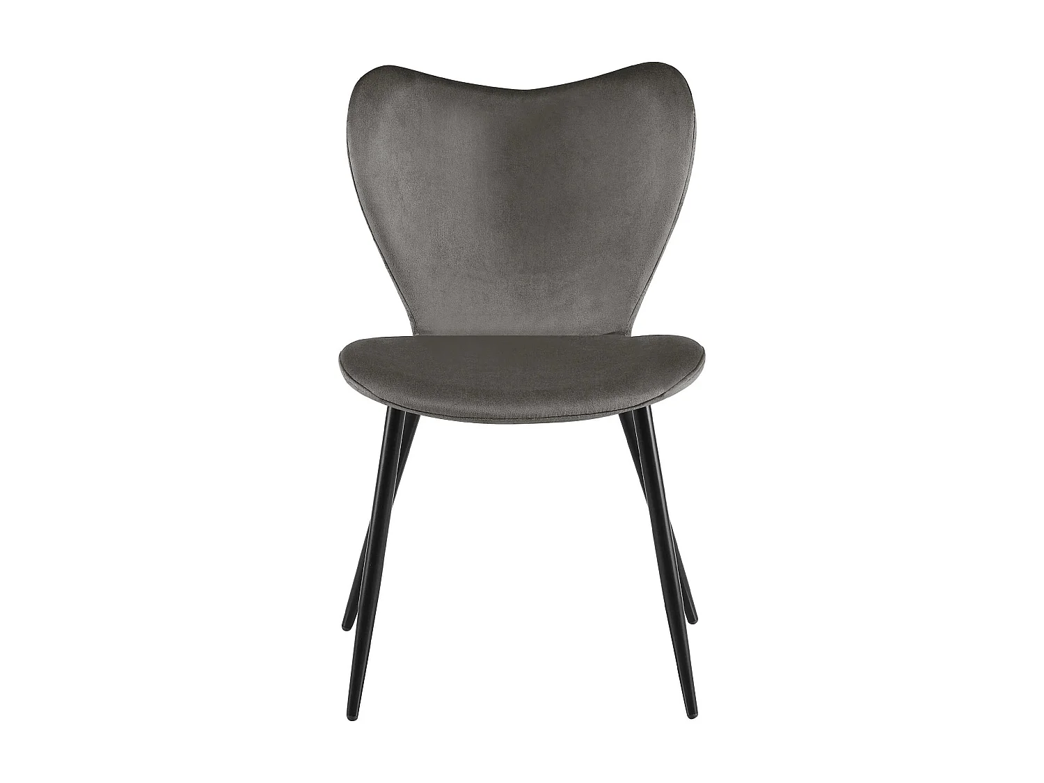 chaise salle à manger - Velours - Anthracite - Maika