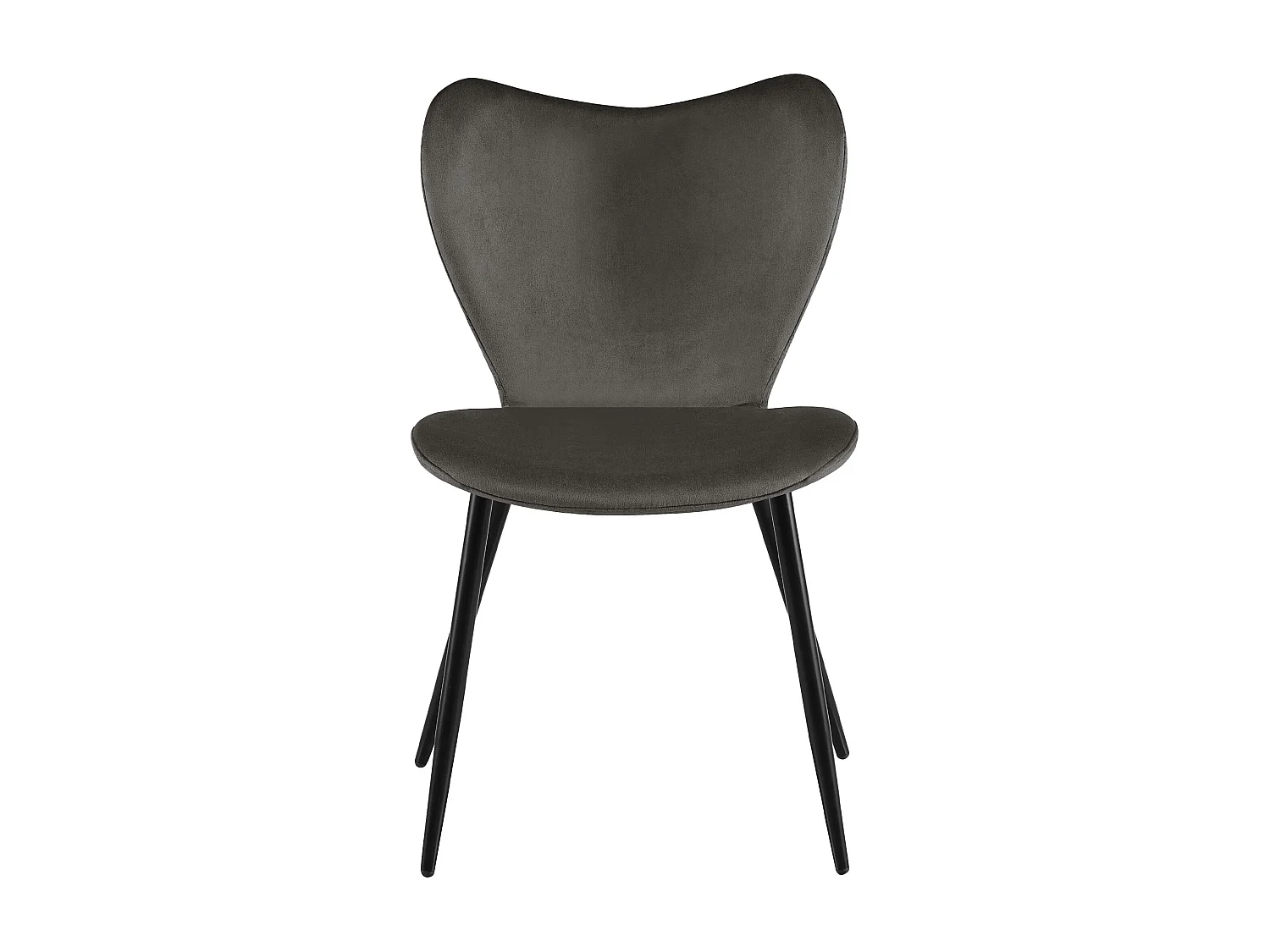 chaise salle à manger - Velours - Anthracite - Maika