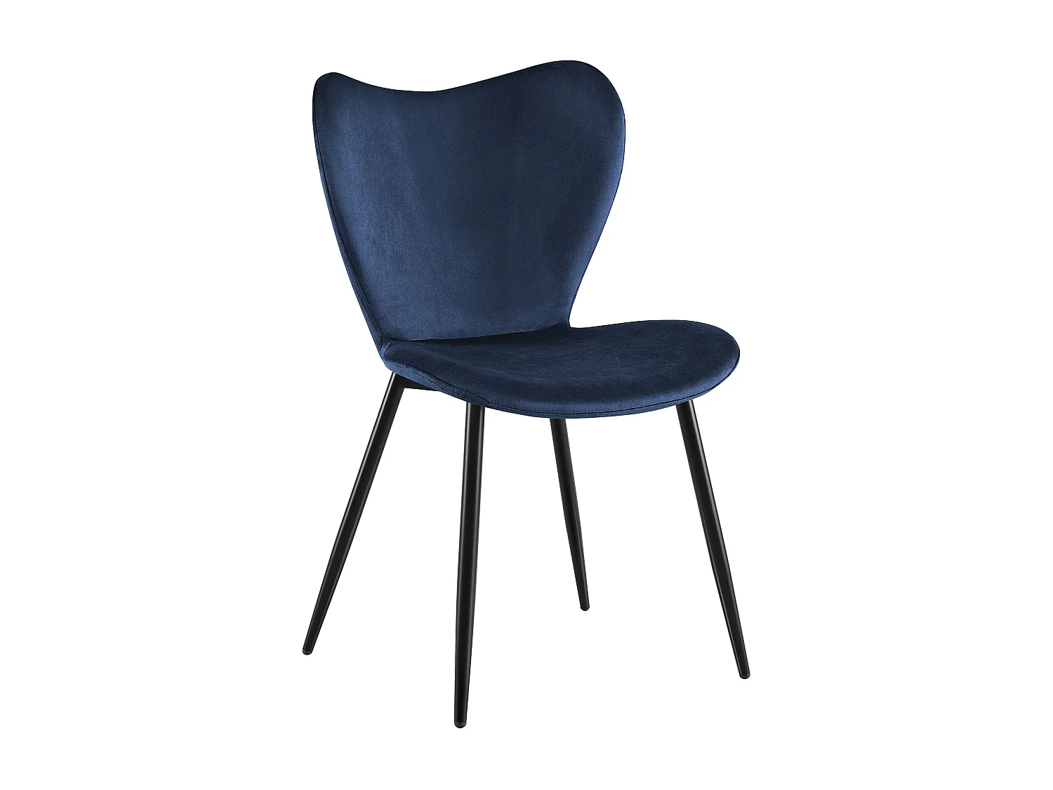 chaise salle à manger - Velours - Bleu foncé - Maika