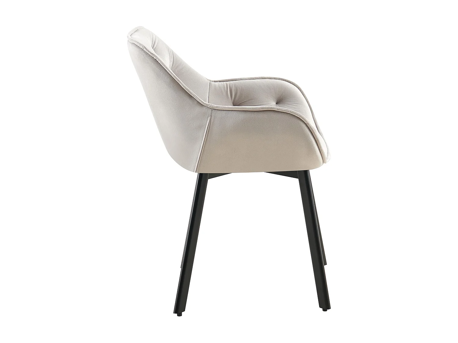 Lot de 2  chaises avec accoudoirs - Velours - Gris - Antigo