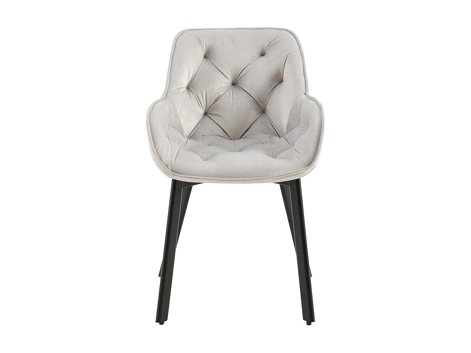 Lot de 2  chaises avec accoudoirs - Velours - Gris - Antigo