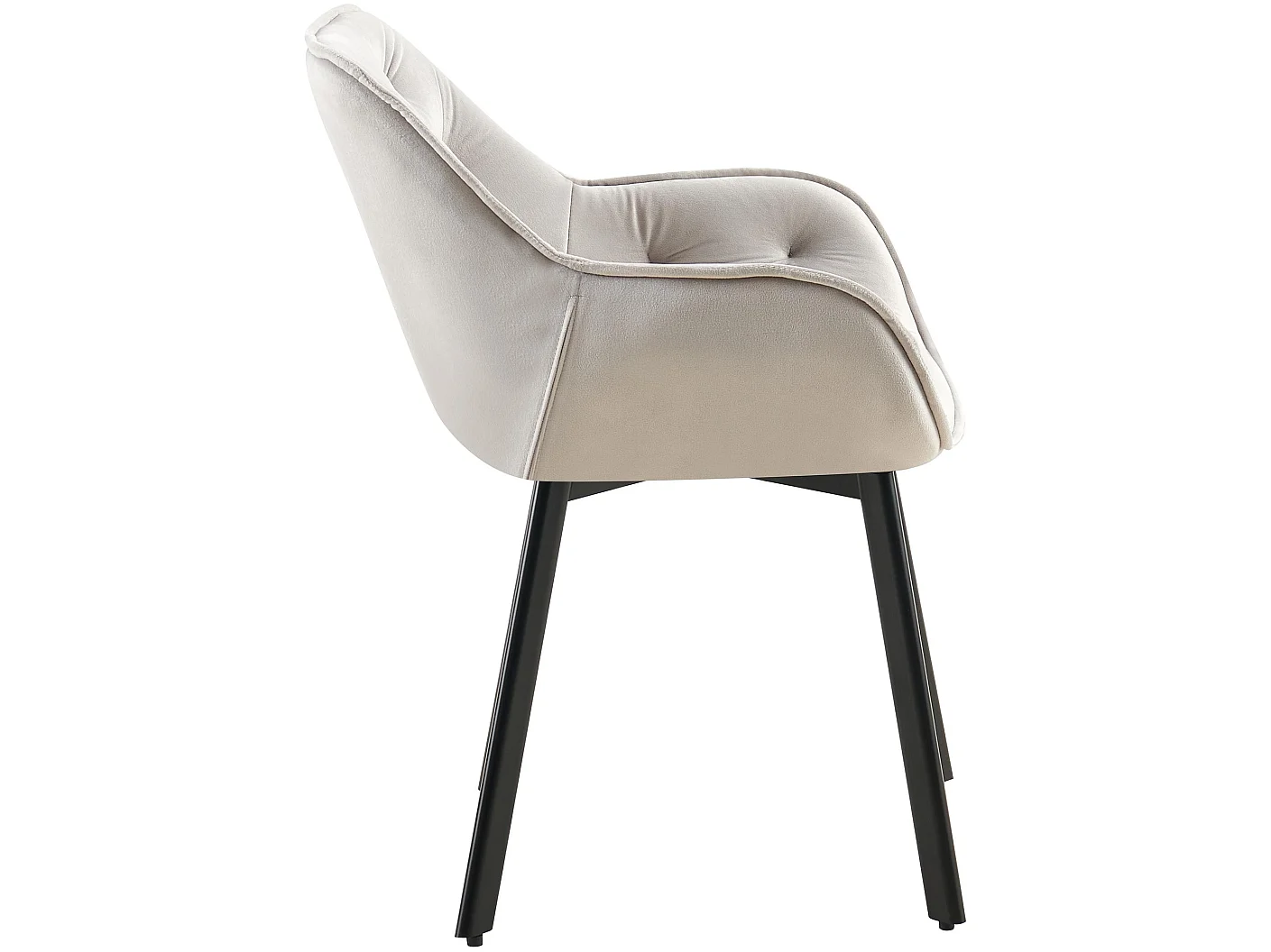 Lot de 2  chaises avec accoudoirs - Velours - Gris - Antigo