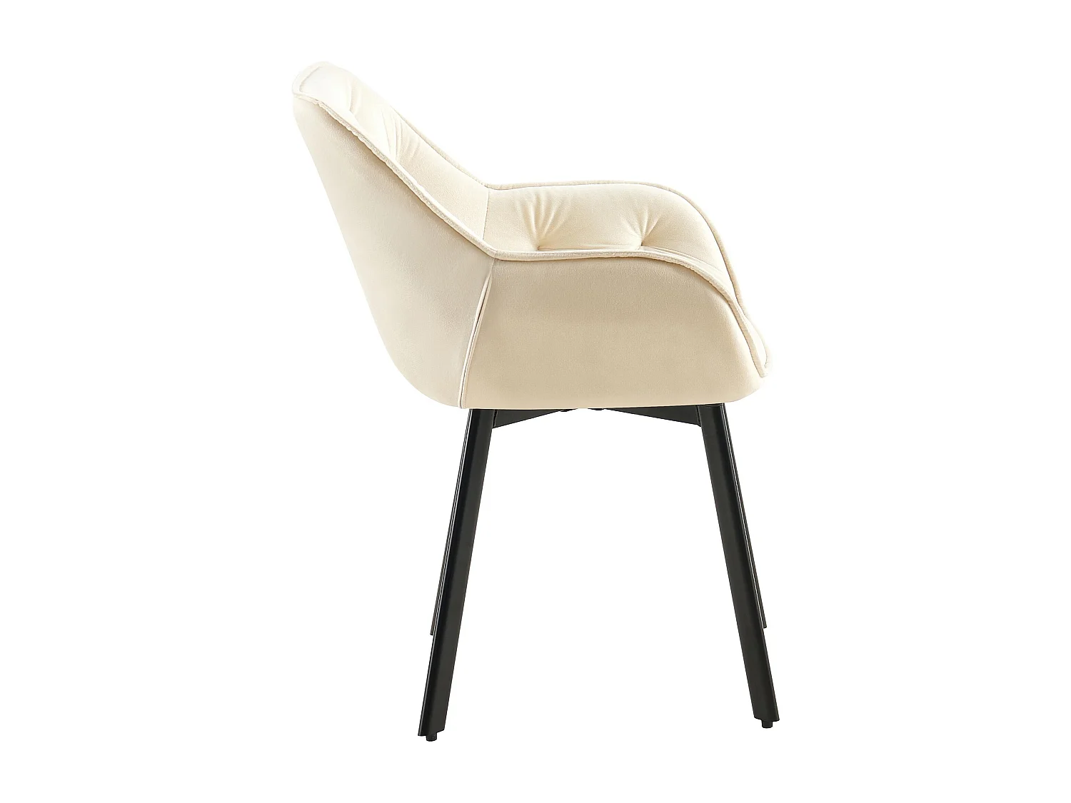 Lot de 2  chaises avec accoudoirs - Velours - Crème - Antigo