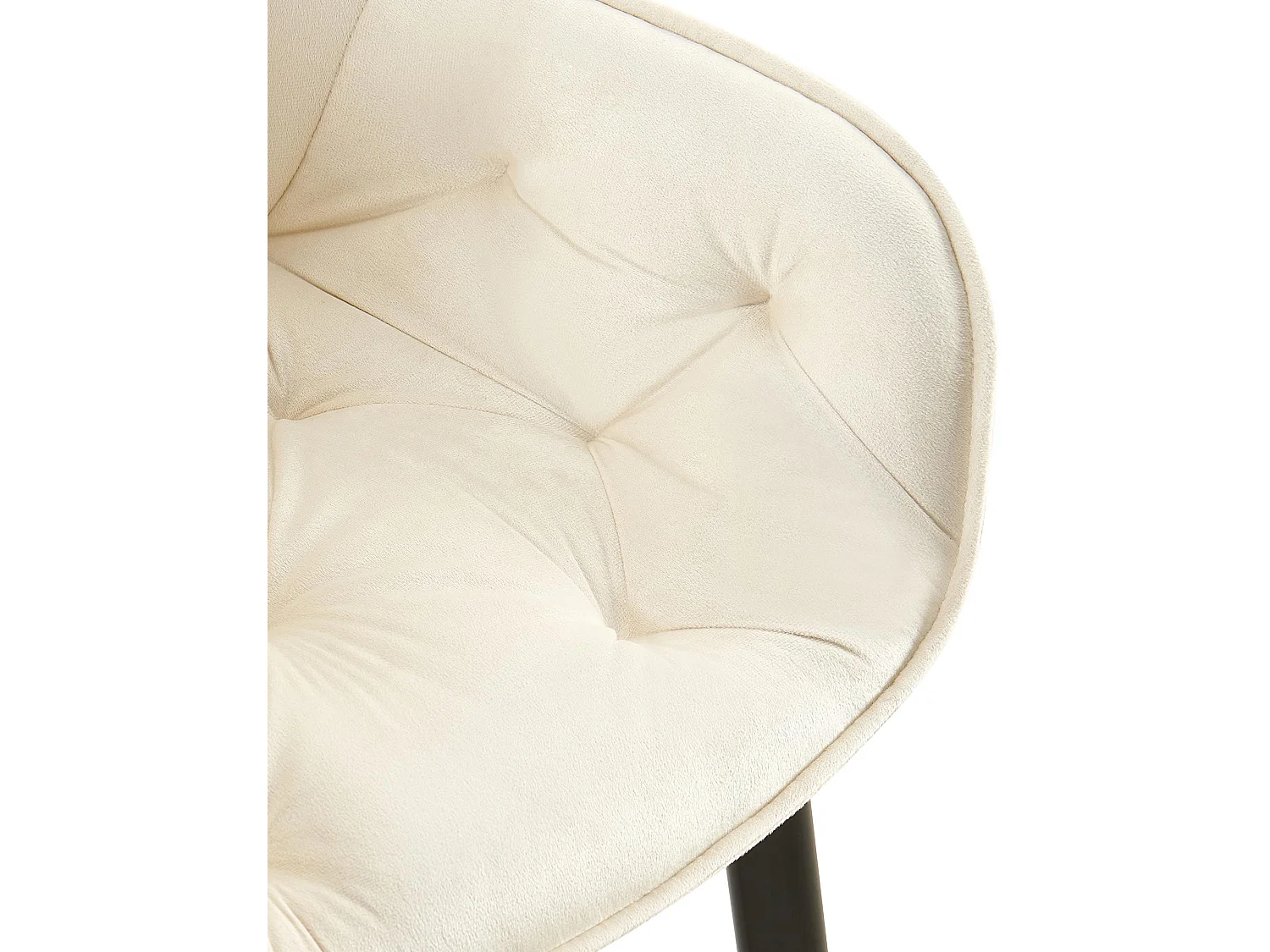 Lot de 2  chaises avec accoudoirs - Velours - Crème - Antigo