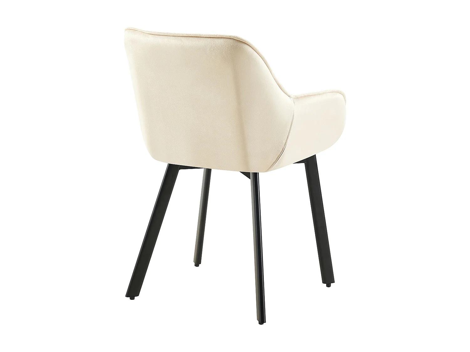 Lot de 2  chaises avec accoudoirs - Velours - Crème - Antigo