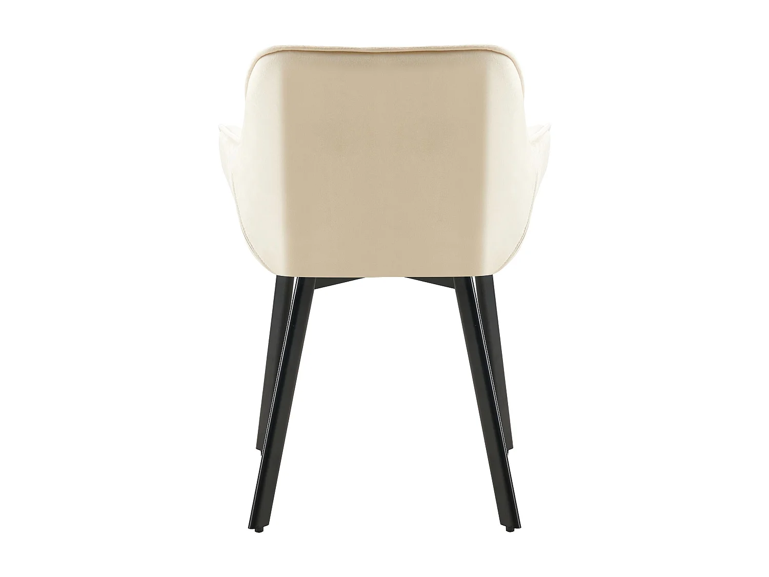 Lot de 2  chaises avec accoudoirs - Velours - Crème - Antigo