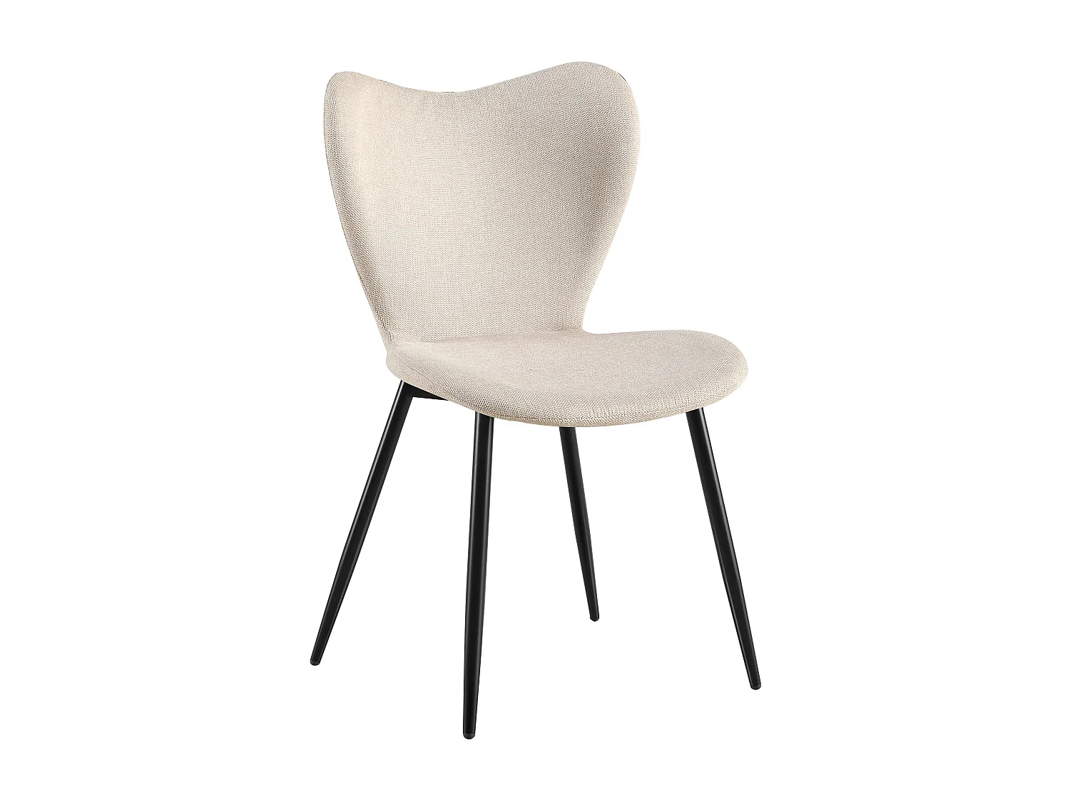 chaise salle à manger - Tissu - Crème - Maika