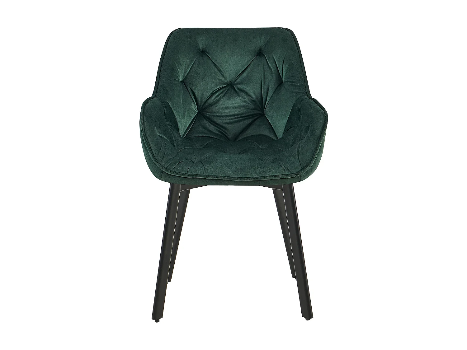 Lot de 2  chaises avec accoudoirs - Velours - Vert - Antigo