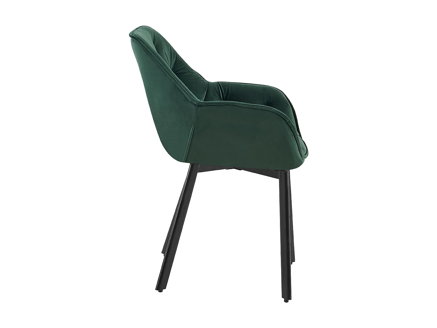 Lot de 2  chaises avec accoudoirs - Velours - Vert - Antigo