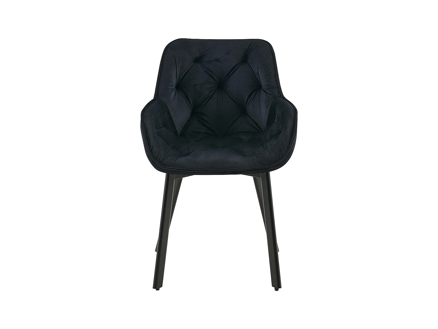 Lot de 2  chaises avec accoudoirs - Velours - Noir - Antigo