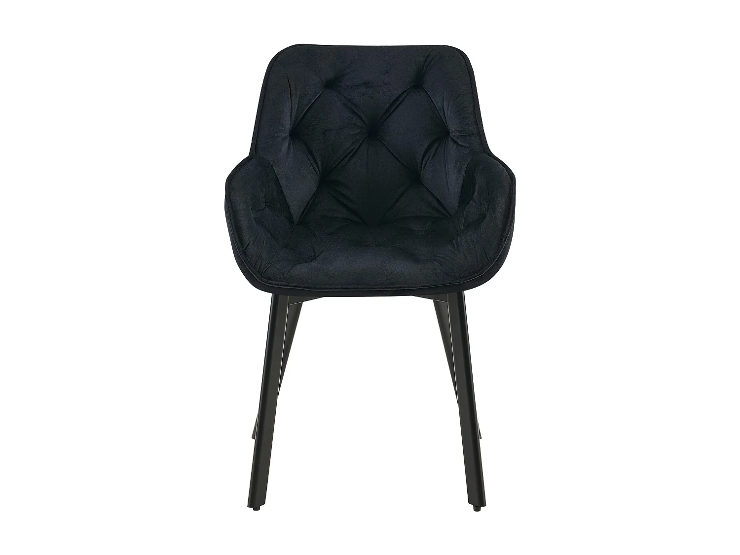 Lot de 2  chaises avec accoudoirs - Velours - Noir - Antigo