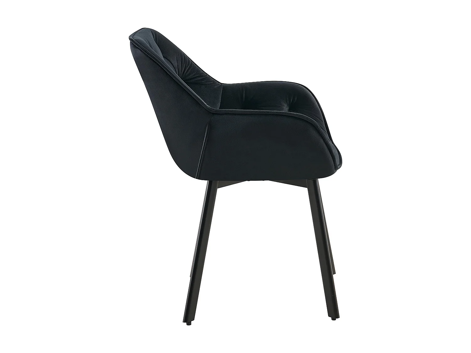 Lot de 2  chaises avec accoudoirs - Velours - Noir - Antigo