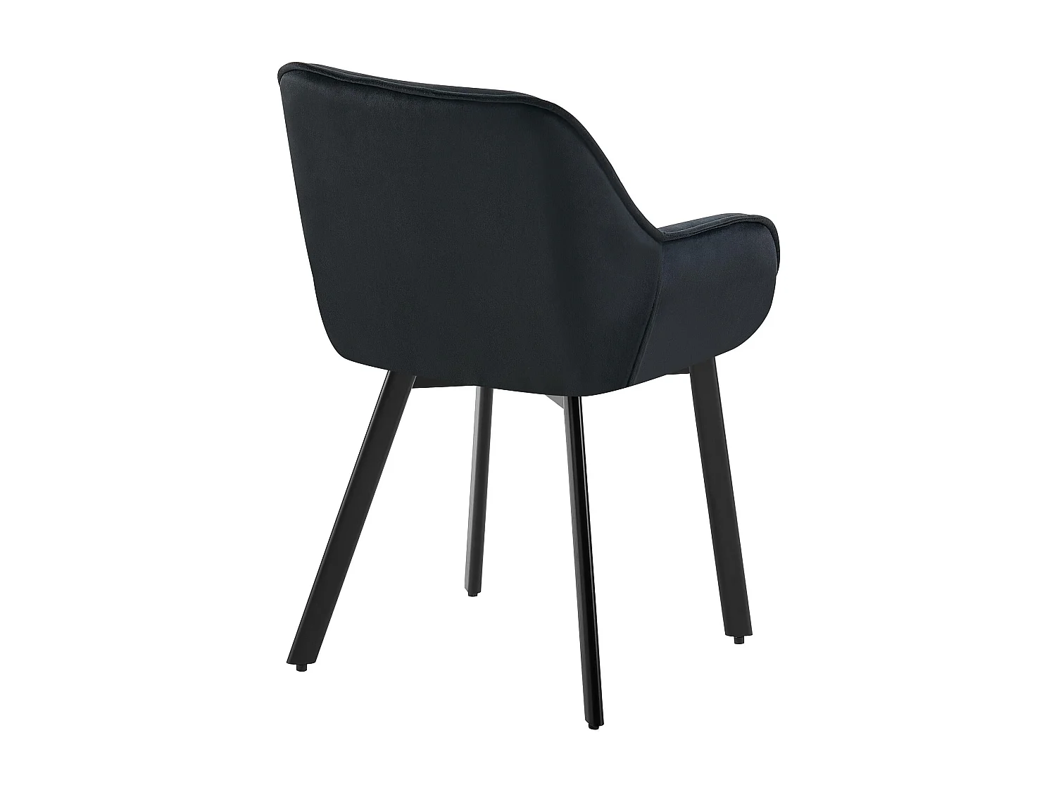 Lot de 2  chaises avec accoudoirs - Velours - Noir - Antigo