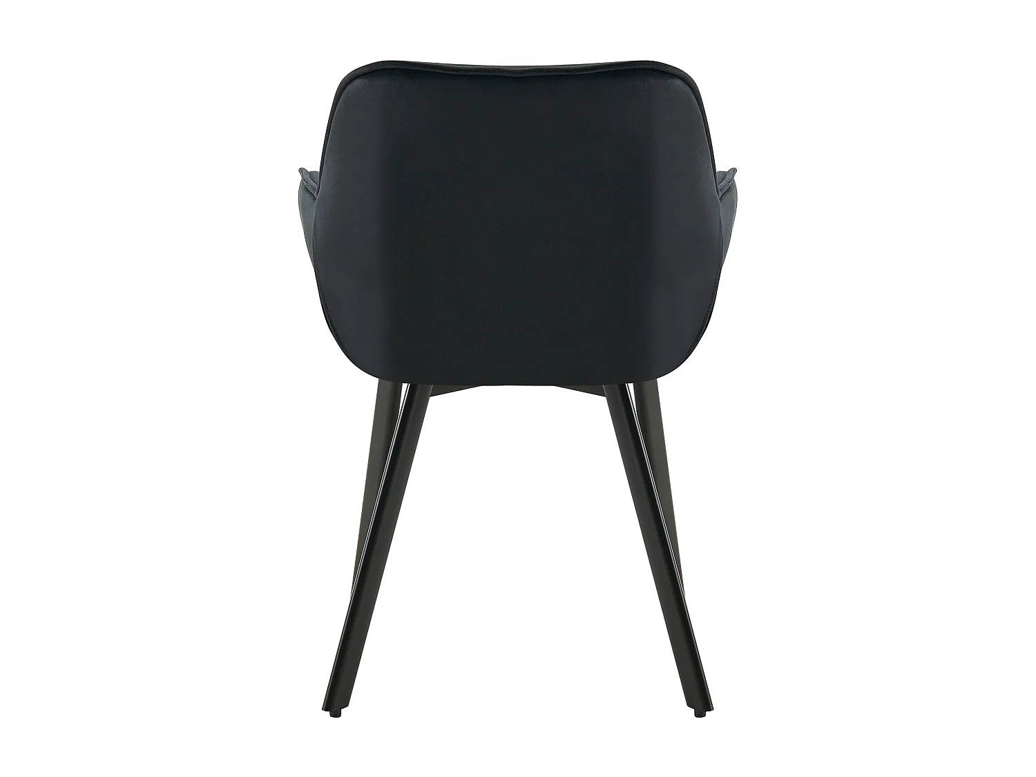 Lot de 2  chaises avec accoudoirs - Velours - Noir - Antigo