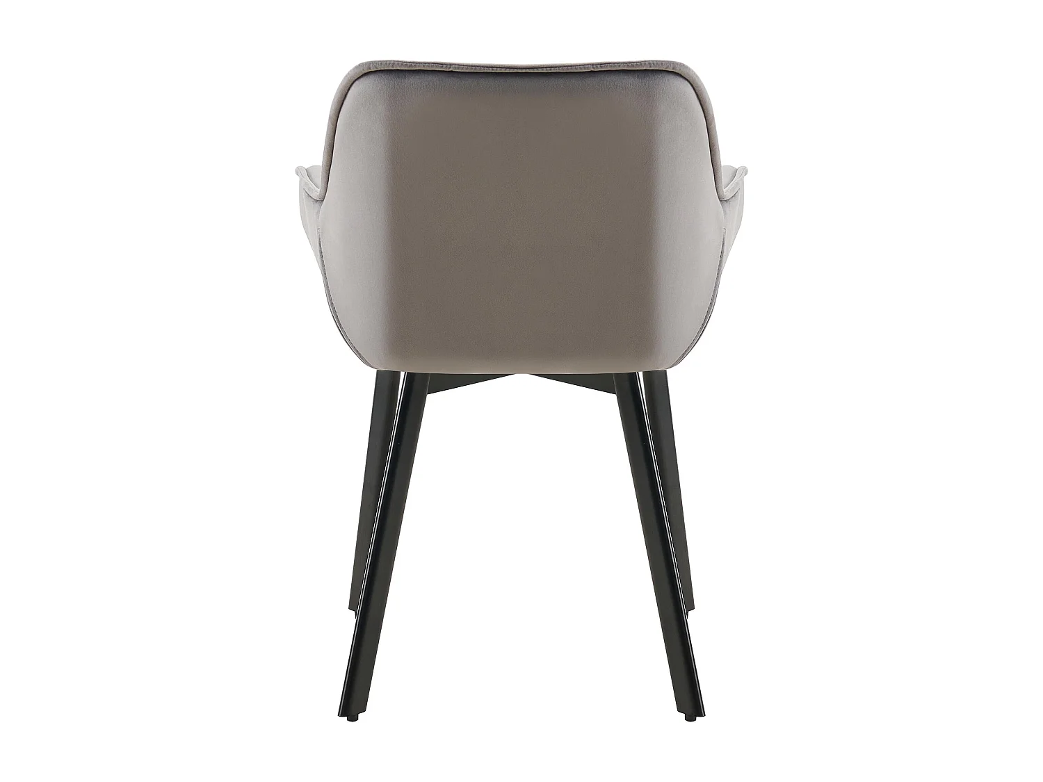 Lot de 2  chaises avec accoudoirs - Velours - Gris foncé - Antigo